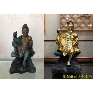 客製化濟公銅雕整修貼金